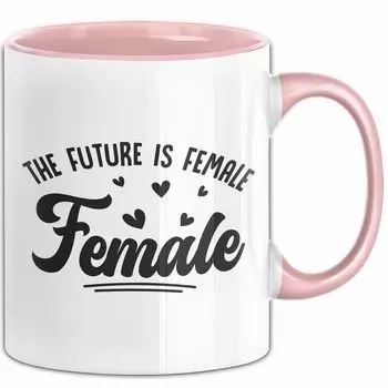 Будущее — женская кружка, подарок для феминисток, идея подарка феминизм (розовая) Trendation, розовый