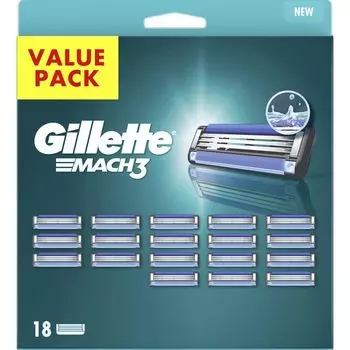 Бюджетный набор бритвенных лезвий MACH3 Gillette, 18 шт.