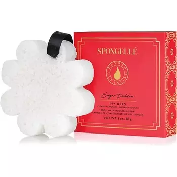 Буферный гель для душа с цветами в упаковке, сахарный георгин, Spongelle