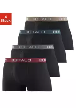 Buffalo Boxer "Боксерские шорты мужские" (4 шт.) из смеси хлопка, черный