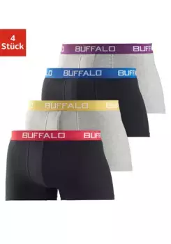 Buffalo Boxer "Боксерские шорты мужские" (4 шт.) из смеси хлопка, черный