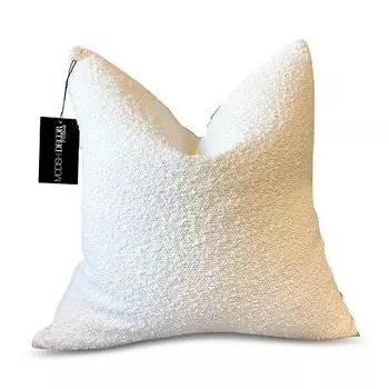Букль&;eacute; Декоративная наволочка, 18 x 18 дюймов Modish Decor Pillows, цвет White