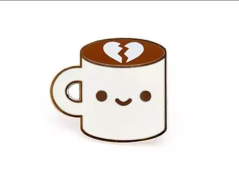 Булавка Broken Heart Coffee Enamel Pin 100% Soft
