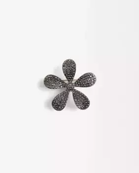 Булавка в форме цветка и страз Parfois, серый