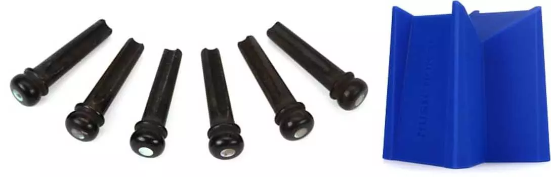 Булавки Taylor Ebony Bridge Pins с точками Abalone в комплекте с MusicNomad Cradle Cube Neck Support для всех струнных инструментов Taylor + MusicNomad 7251=1 MN206=1