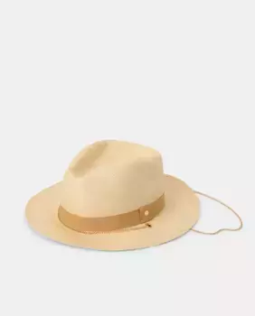 Бумажная фетровая шляпа с золотой цепочкой Latouche, цвет 120 Crudo