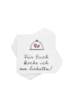 Бумажная салфетка APRS Я люблю готовить для вас! 20 штук Butlers, wei-schwarz