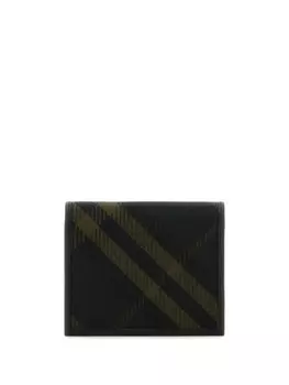 Бумажник из холста с чековым принтом Burberry, коричневый