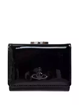 Бумажник из лакированной кожи с шарообразным декором Vivienne Westwood, черный