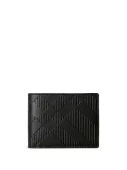 Бумажник с тиснением под чек, складной Burberry, черный
