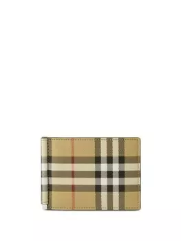 Бумажник в клетку Burberry, бежевый