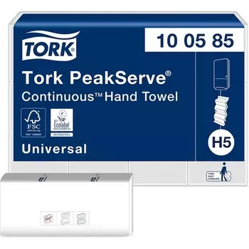 Бумажные полотенца для рук Peakserve Continuous Paper Hand Towels White H5, универсальное качество, сжатые Tork