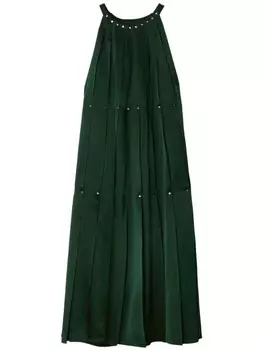 Burberry атласное платье с заклепками, зеленый