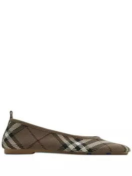 Burberry балетки в клетку, коричневый