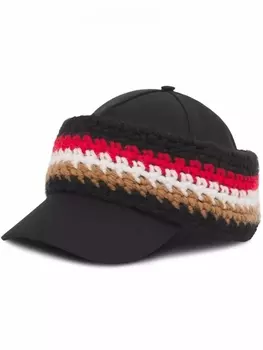 Burberry бейсболка с вязаной вставкой, черный