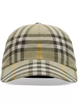 Burberry бейсболка в клетку, зеленый