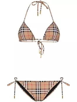 Burberry бикини в клетку Vintage Check, коричневый