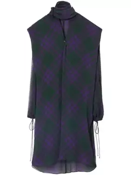 Burberry блузка в клетку, фиолетовый