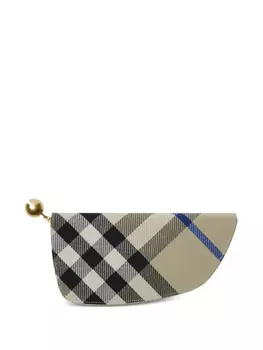 Burberry большой кошелек Shield в клетку, нейтральный цвет