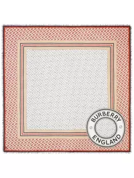 Burberry большой платок с монограммой, красный