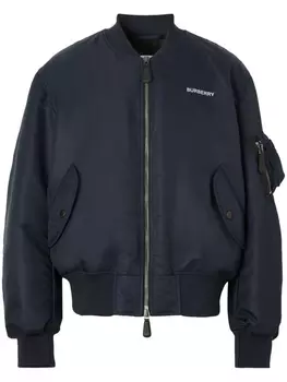 Burberry бомбер с логотипом, синий
