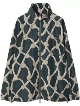 Burberry бомбер с принтом, синий