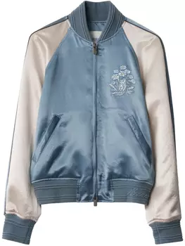 Burberry бомбер с вышивкой, синий