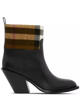 Burberry ботинки со вставкой Exaggerated Check, черный