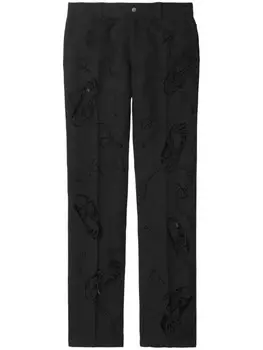 Burberry брюки с английской вышивкой, черный