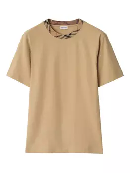 Burberry Check-trim cotton Футболка, нейтральный