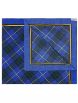 Burberry checked cotton scarf, синий