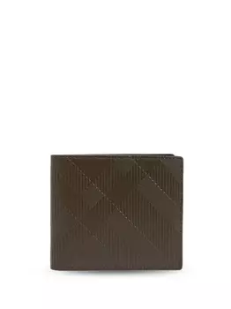 Burberry чек складной футляр для карт, зеленый