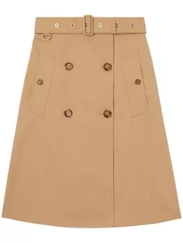 Burberry cotton gabardine trench coat, нейтральный цвет