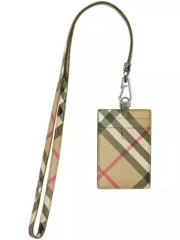 Burberry держатель карты Check Lanyard, нейтральный цвет