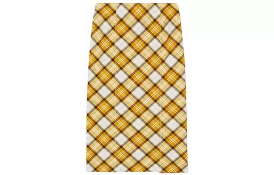 Burberry Длинная юбка женская повседневная, цитрусово-оранжевого цвета