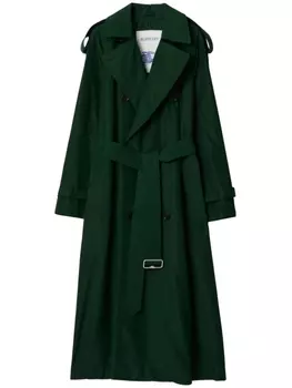 Burberry длинный шелковый тренч, зеленый