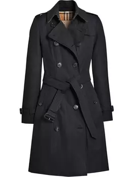 Burberry длинный тренч Chelsea Heritage, синий