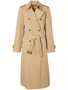 Burberry длинный тренч Waterloo Heritage, нейтральный цвет