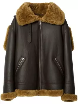 Burberry дубленка на молнии, коричневый