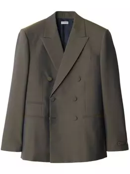 Burberry двубортный пиджак из шерсти, коричневый