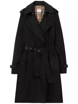 Burberry двубортный тренч Kensington, черный