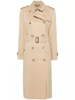 Burberry двубортный тренч, нейтральный цвет