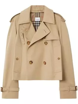 Burberry двубортный тренч, нейтральный цвет
