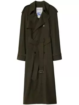Burberry двубортный тренч с поясом, коричневый