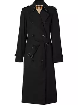 Burberry двубортный тренч Waterloo Heritage, черный