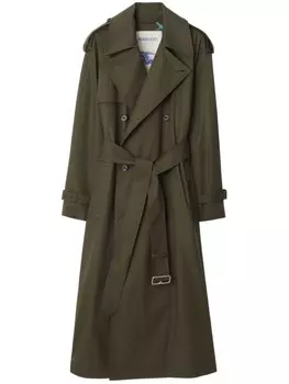 Burberry двубортный тренчкот Castleford, зеленый