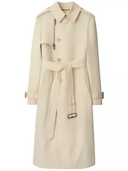Burberry двубортный тренчкот, нейтральный цвет