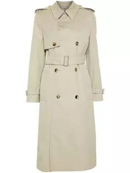 Burberry двубортный тренчкот, нейтральный цвет