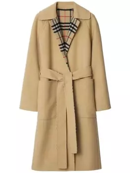 Burberry двустороннее пальто в клетку, нейтральный цвет