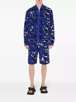 Burberry двусторонний бомбер с принтом, синий